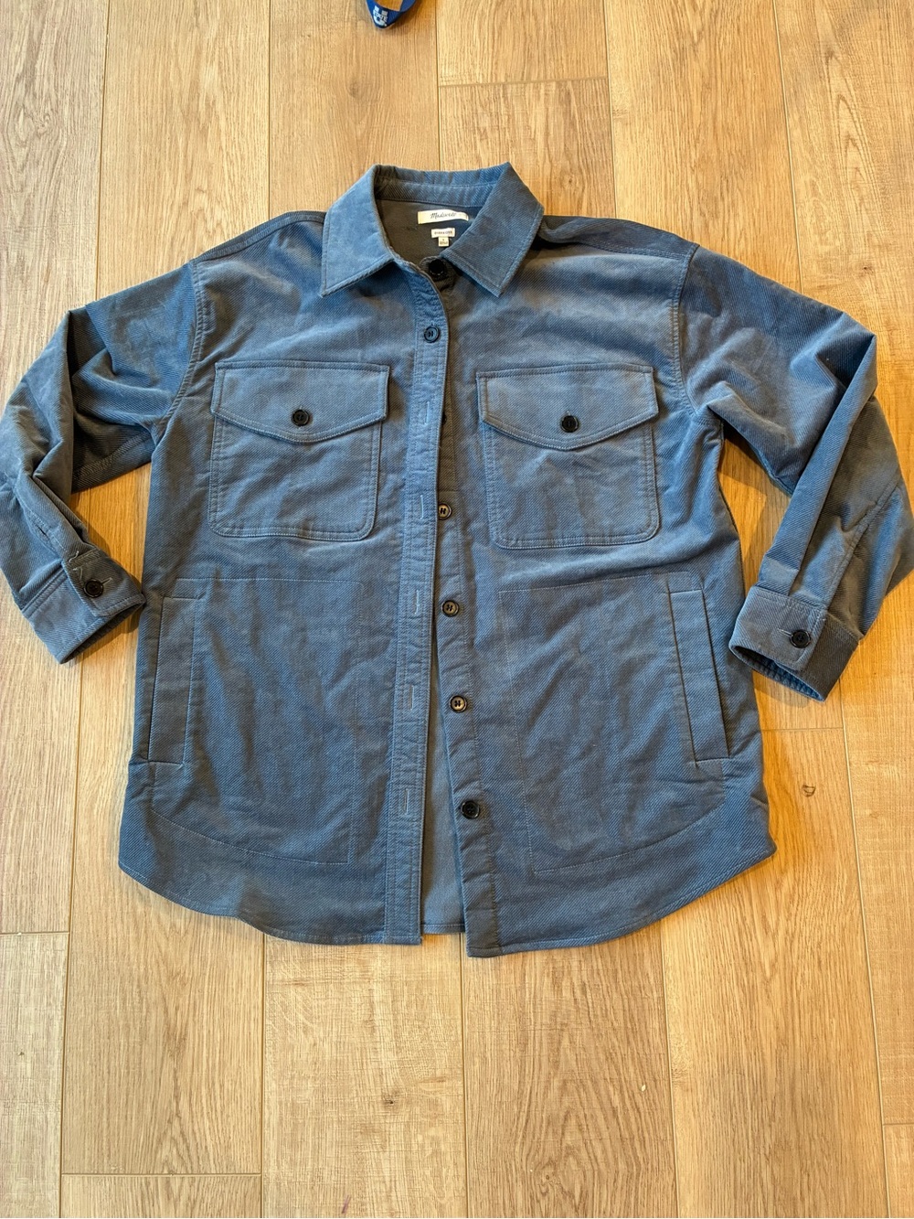 Madewell Blue Barn Jacket Button-Up or heavyweight cotton shirt pockets oversize